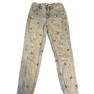 Light wash pizza Jeans. Been worn once